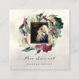 フォトイベントプランナーメイクアップアーティストの緑 スクエア名刺