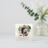 フォトイベントプランナーメイクアップアーティストの緑 スクエア名刺 (スタンド正面)