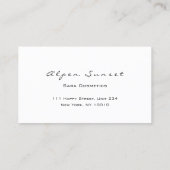 フォトイベントプランナーメイクアップホワイトシンプルVIP 名刺 (裏面)