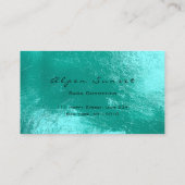 フォトイベントメイクアップアーティストレザーきらめくアクア 名刺 (裏面)