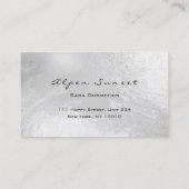 フォトイベントメイクアップアーティストレザーシルバーグレー 名刺 (裏面)