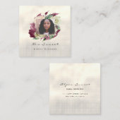 フォトイベント結婚の写真Marsala Mintフローラ スクエア名刺 (正面/裏面)