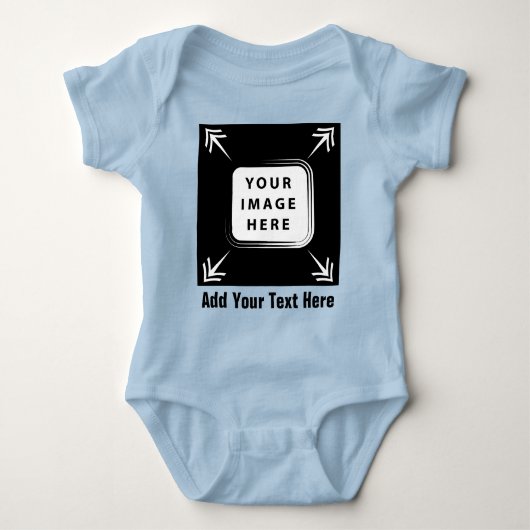 フォトイメパーソナライズされたージのトドラーベビーギフトの追加 ベビーボディスーツ (正面)