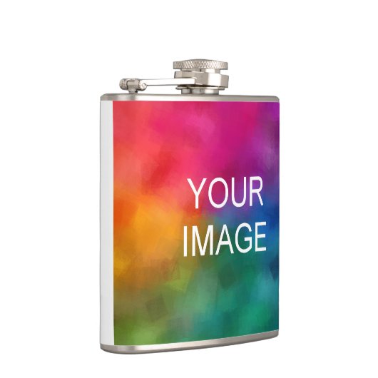 フォトイメージまたはロゴをここにアップロードするテンプレート フラスク (右)