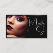 フォトイメージテンプレートインフルエンサーモデルブラッククラス 名刺 (正面)