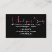 フォトイメージテンプレートプレーンクラシックブラックピンクグラム 名刺 (裏面)