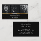 フォトイメージテンプレートラグジュアリーゴールデンブラックサロン 名刺 (正面/裏面)