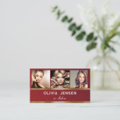 フォトイメージテンプレートラグジュアリーゴールデン美しいサロン 名刺 (スタンド正面)