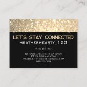 フォトイメージテンプレートラグジュアリー金ゴールドグリッタースター 名刺 (裏面)