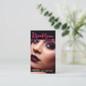 フォトイメージモダンテンプレートクールガーリーピンクスローガン 名刺 (スタンド正面)