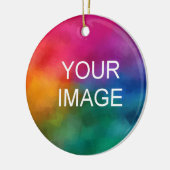 フォトイメージロゴのエンブレムテンプレートのアップロード セラミックオーナメント (左)