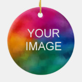 フォトイメージロゴのエンブレムテンプレートのアップロード セラミックオーナメント (裏面)