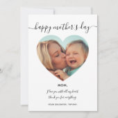 フォトインサイドハートフレームマザーズデイホリデイ 招待状 (正面)