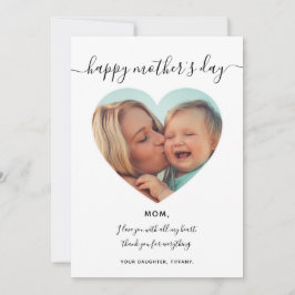 フォトインサイドハートフレームマザーズデイホリデイ 招待状