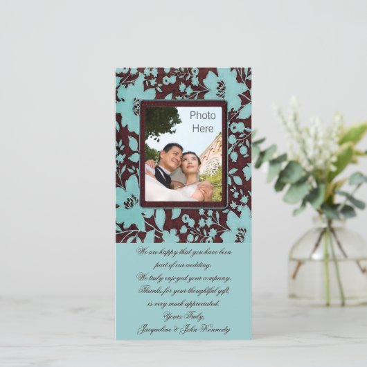 フォトインサートカード～ありがとう結婚式の花 サンキューカード (スタンド正面)