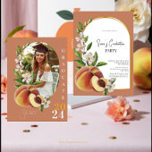 フォトインスパイアヴィンテージ美学ピーチ卒業 招待状