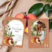 フォトインスパイアヴィンテージ美学ピーチ卒業 招待状