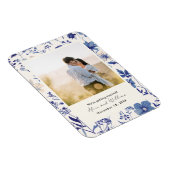 フォトインディゴブルーワイルドフラワー日付磁石を保存 マグネット (右側)