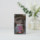 フォトインフ食べ物を与えランサーグリッドSNSピンク 名刺 (スタンド正面)