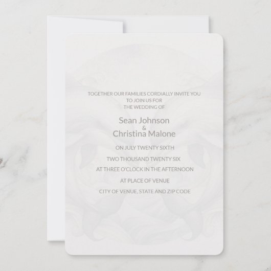 フォトウィムシーモダンドルフィン結婚式招待状の追加 招待状 (裏面)