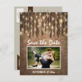 フォトウィロー素朴ツリー日付はがきを保存する 案内ポストカード (正面/裏面)