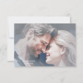 フォトウィンターウェディングQRコードRSVPカード 招待状 (裏面)