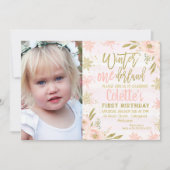 フォトウィンターオネダーランド1st誕生日招待状 招待状 (正面)