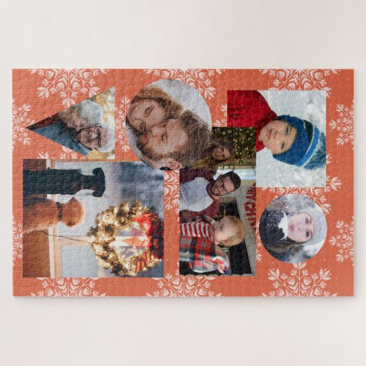 フォトウィンターファミリーコラージュ ジグソーパズル (横)