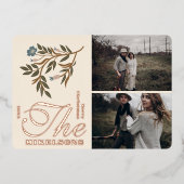 フォトウィンターボタニカルクリスマス 箔シーズンカード (正面)