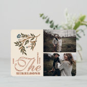 フォトウィンターボタニカルクリスマス 箔シーズンカード (立ち正面)