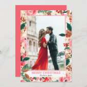 フォトウィンターメリークリスマスフローラ水彩 シーズンカード (正面/裏面)