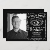 フォトウイスキー誕生日の招待状リキュール招待状 招待状 (正面/裏面)