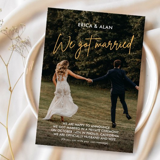 フォトウェディングで結婚しました 案内状