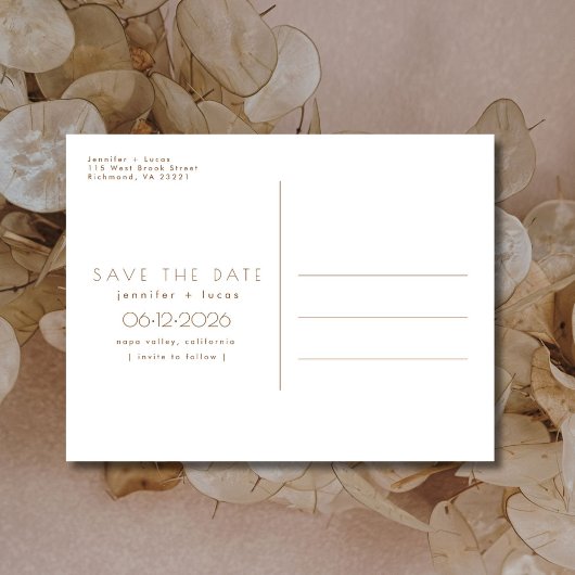 フォトウェディングの後に幸せにデートを保存 案内ポストカード