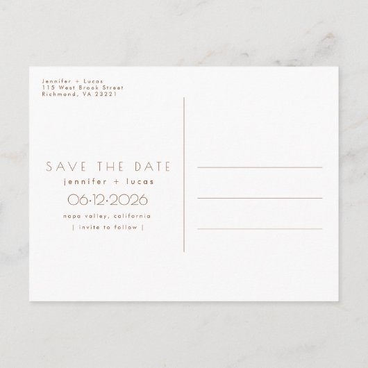 フォトウェディングの後に幸せにデートを保存 案内ポストカード (裏面)