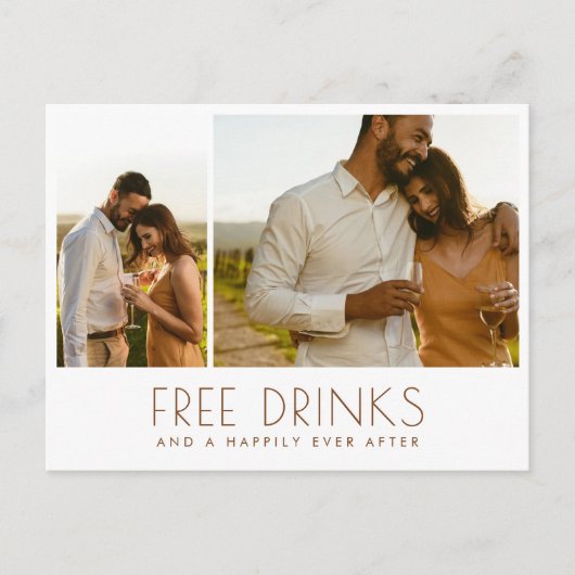 フォトウェディングの後に幸せにデートを保存 案内ポストカード (正面)