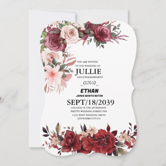 フォトウェディングの招待状 (正面)