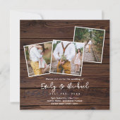 フォトウェディングはウッドランド素朴バーンスクエアを誘う 招待状 (正面)