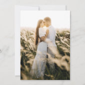 フォトウェディングは緑の金ゴールドユールカリプタスを誘う 招待状 (裏面)