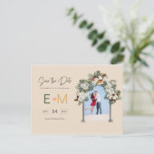 フォトウェディングザデイトテラコッタ秋フローラ ポストカード (スタンド正面)