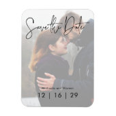 フォトウェディングミニマル日付はがきを保存する マグネット (縦)