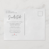 フォトウェディングミニマル日付はがきを保存する 案内ポストカード (裏面)