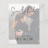 フォトウェディングミニマル日付はがきを保存する 案内ポストカード (正面)