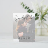 フォトウェディングミニマル日付はがきを保存する 案内ポストカード (スタンド正面)