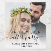 フォトウェディングレセプションの後ずっと幸せに ワインラベル (シングルラベル)