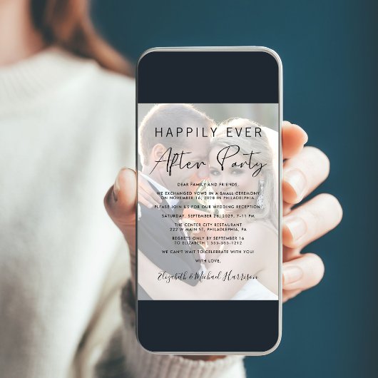 フォトウェディングレセプションの後ずっと幸せに 招待状