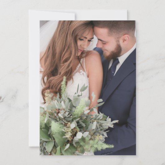 フォトウェディングレセプションの後ずっと幸せに 招待状 (裏面)