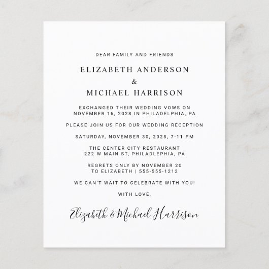 フォトウェディングレセプションの後に幸せな予算を割く チラシ (裏面)