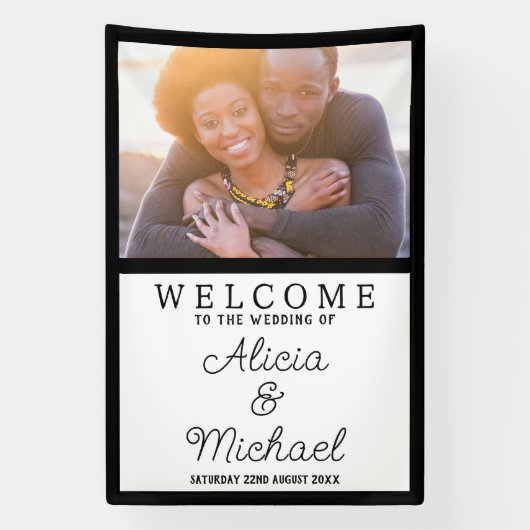 フォトウェディングレセプションへようこそ 横断幕 (縦)