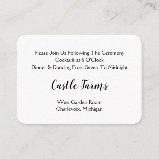 フォトウェディングレセプションエンクロージャカード エンクロージャーカード (裏面)